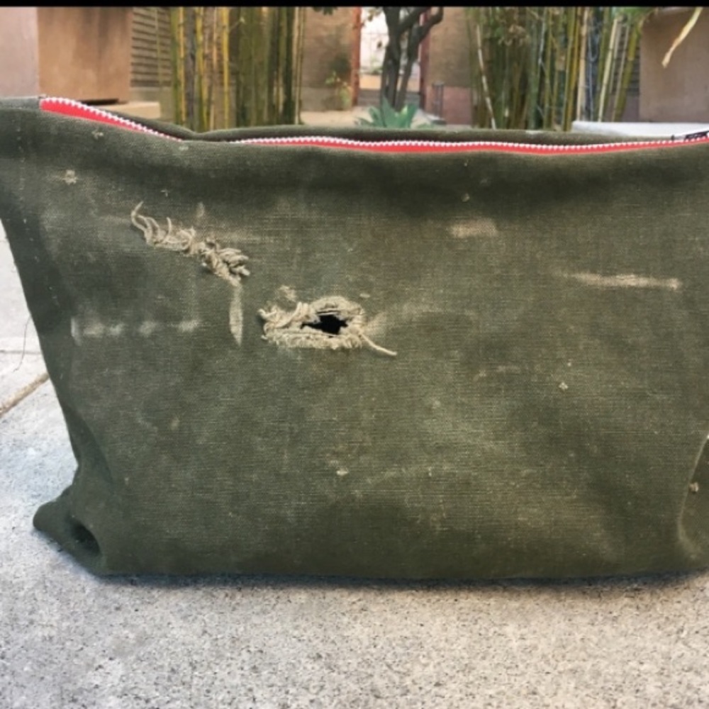 Recycled Vintage Military Duffle Clutch Bag